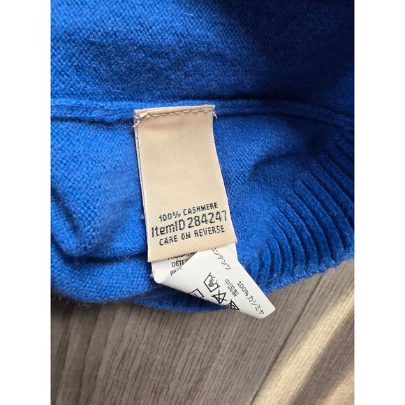 L.L. Bean Womens Petite Medium Blue 100% Cashmere Sweater - Picture 5 of 7
